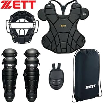 ozwrt4体セット New ZETT Soft Baseball Protective Gear 4-Piece Set Black x